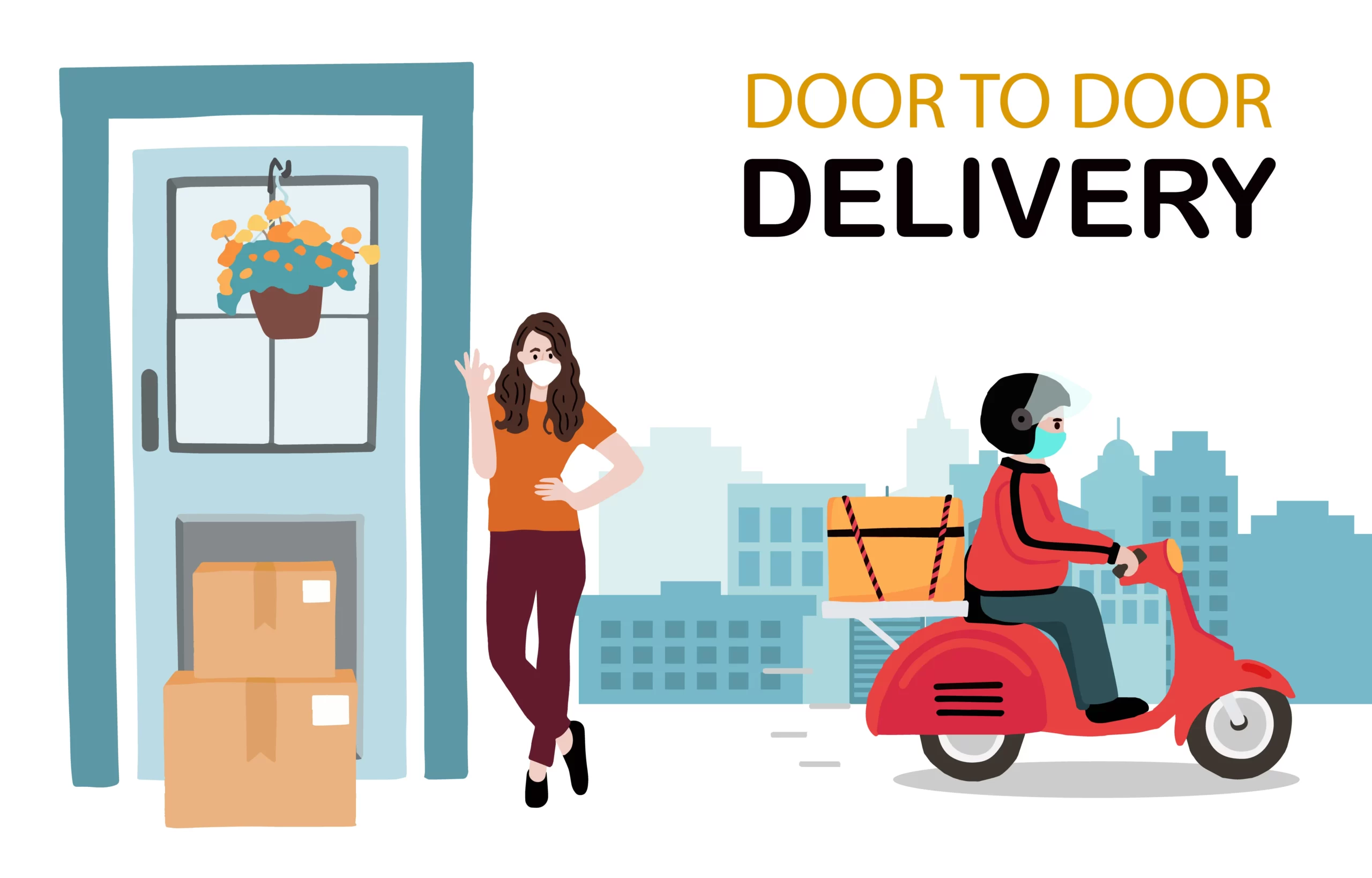 contactless-door-to-door-delivery-service-design-vector